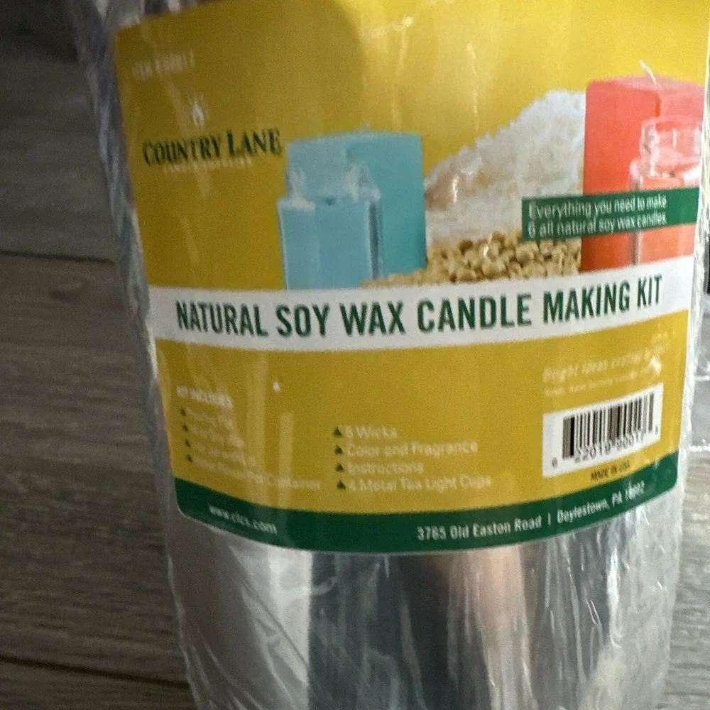 Country Lane Candle Making Kit OS Silver New Soy Wax DIY Starter Set 90017